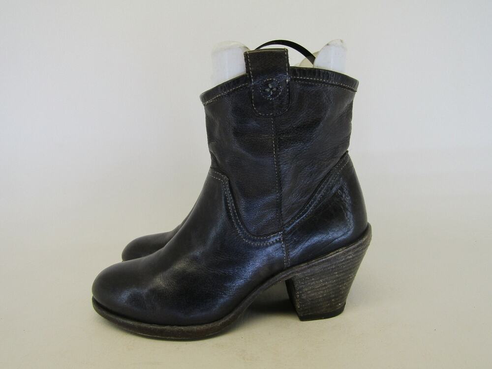 Fiorentini + Baker Womens Size 37 EUR Black Leather Ankle Fashion Boots Bootie